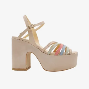 Sandalo Apepazza in raso e pelle