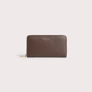 Coccinelle Portafoglio Metallic Soft Zip Brunette