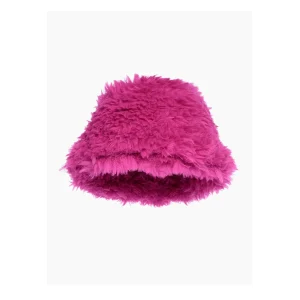 Bird Bucket Hat Faux Fur Cappello Donna Pink